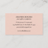 Blush Gold Elegant Tropical Starfish Beach Coastal 名刺 (裏面)