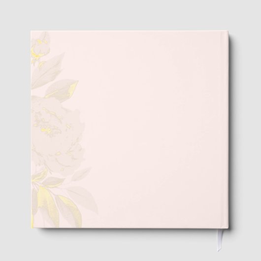 Blush Gold Foil Personalized Wedding ゲストブック (裏面)