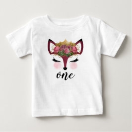 Blush & Gold Fox Princess ベビーTシャツ