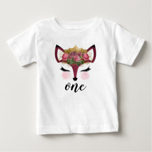Blush & Gold Fox Princess ベビーTシャツ