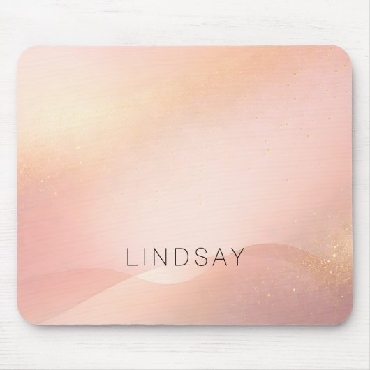 Blush Gold Glow Gradient  マウスパッド (正面)