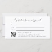 Blush Gold Glow Gradient QR Code Gift Certificate (裏面)