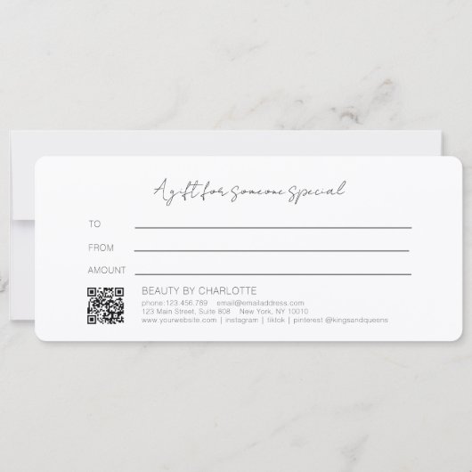 Blush Gold Glow Gradient QR Code Gift Certificate (裏面)