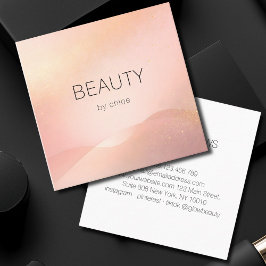 Blush Gold Glow Gradient Salon スクエア名刺