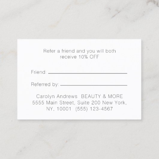 Blush Gold Glow Gradient Salon  紹介カード (裏面)