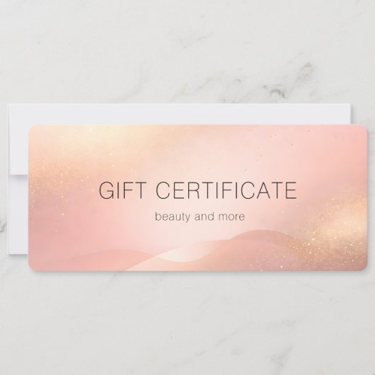 Blush Gold Glow Gradient Salon Gift Certificate (正面)