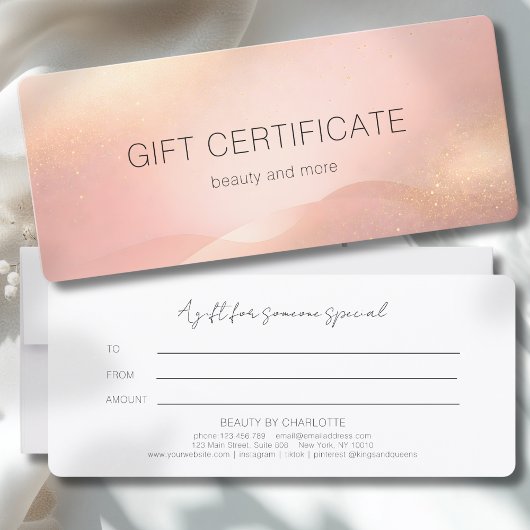 Blush Gold Glow Gradient Salon Gift Certificate