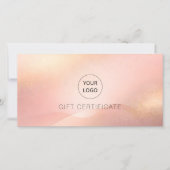 Blush Gold Glow Logo QR Code Gift Certificate (正面)