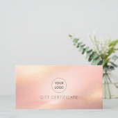 Blush Gold Glow Logo QR Code Gift Certificate (スタンド正面)