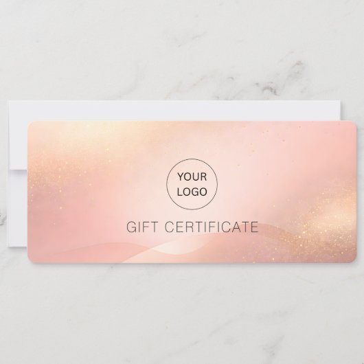 Blush Gold Glow Logo Salon Gift Certificate (正面)