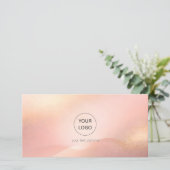 Blush Gold Glow Salon Logo Gift Certificate (スタンド正面)
