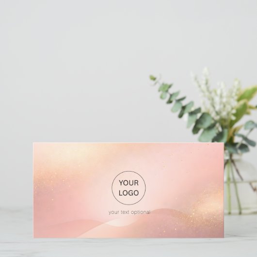 Blush Gold Glow Salon Logo Gift Certificate (スタンド正面)