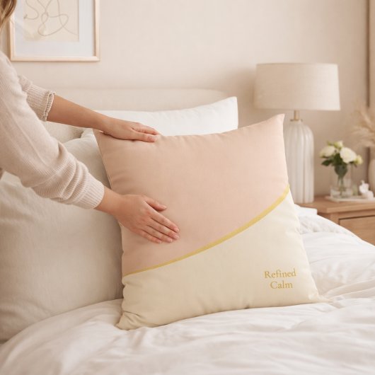 Blush Gold Harmony Throw Pillow クッション