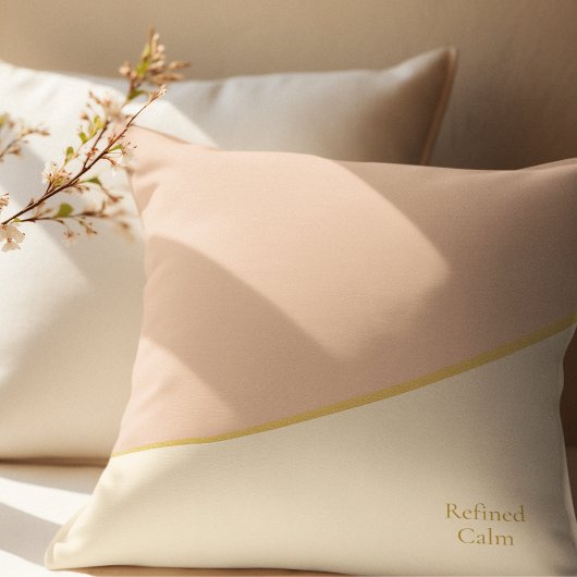Blush Gold Harmony Throw Pillow クッション