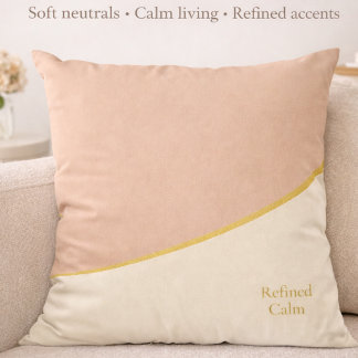 Blush Gold Harmony Throw Pillow クッション