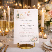Blush Gold Hearts Anniversary Invitation 招待状