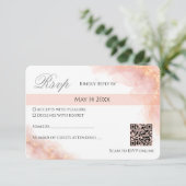 Blush Gold QR  Sparkle Romantic Wedding Elegance 出欠カード (スタンド正面)