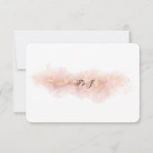 Blush Gold QR  Sparkle Romantic Wedding Elegance 出欠カード (裏面)
