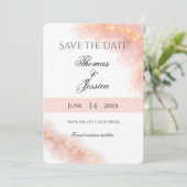 Blush Gold Sparkle Romantic Wedding Elegance セーブザデート (スタンド正面)