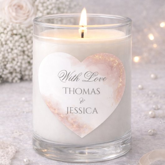 Blush Gold Sparkle Romantic Wedding Elegance ハートシール