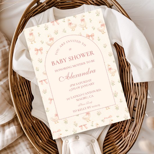 Blush Goose Storybook Baby Shower 招待状