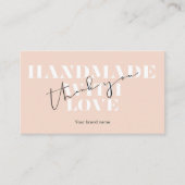 Blush Handmade With Love Thank You Small Business 名刺 (正面)
