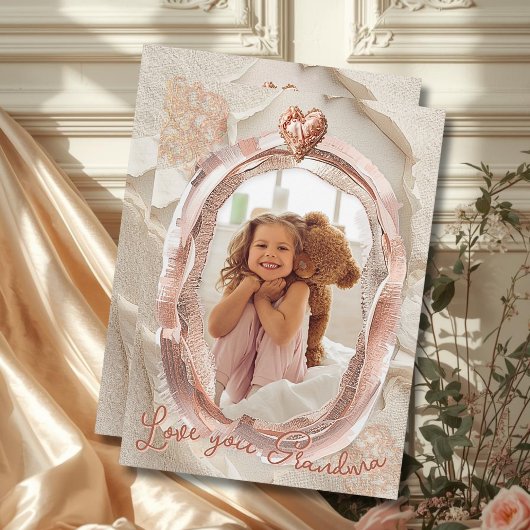 Blush Heirloom Heart Photo Frame Loving Keepsake シーズンカード