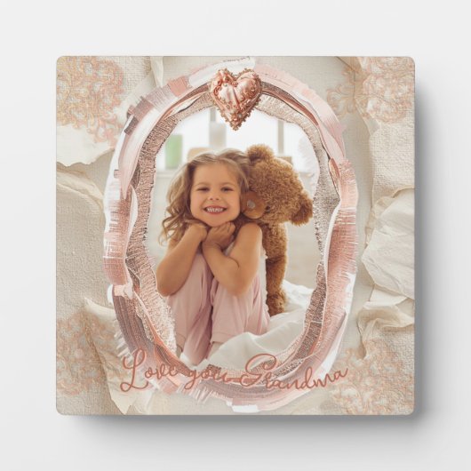 Blush Heirloom Heart Photo Frame Loving Keepsake フォトプラーク (正面)