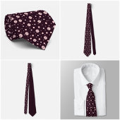 Blush Hexagon Geometric Dark Plum Tie ネクタイ