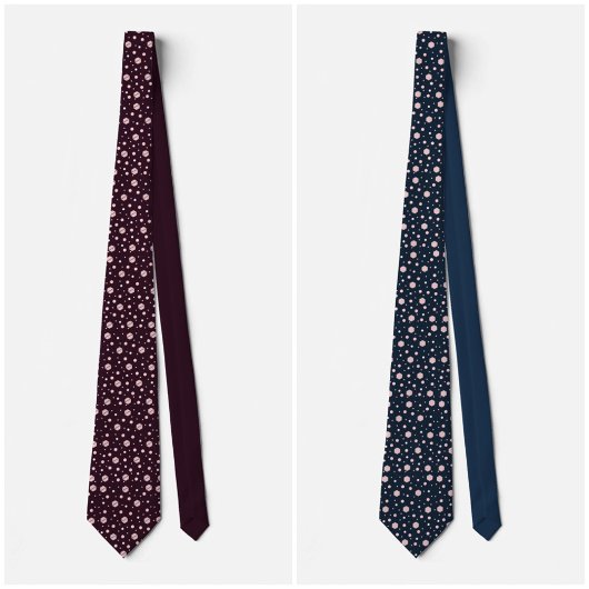 Blush Hexagon Geometric Dark Plum Tie ネクタイ