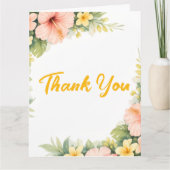 Blush Hibiscus Garden Wedding サンキューカード (正面)