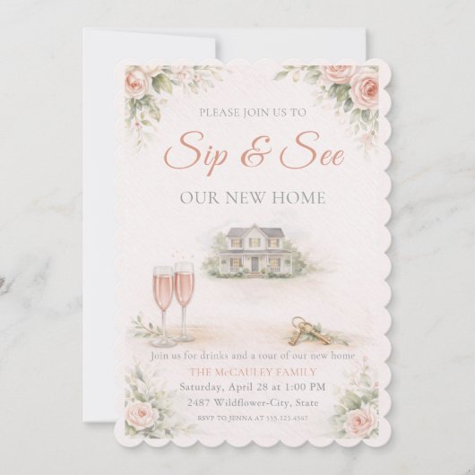 Blush Home Gathering Invitation 招待状 (正面)