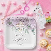 Blush Hydrangea Baptism ペーパープレート (パーティー)