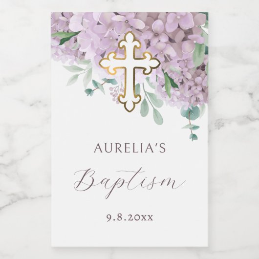 Blush Hydrangea Baptism ワインラベル (シングルラベル)