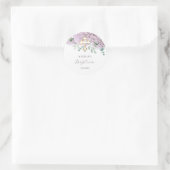 Blush Hydrangea Baptism Sticker ラウンドシール (バッグ)