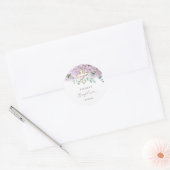 Blush Hydrangea Baptism Sticker ラウンドシール (封筒)