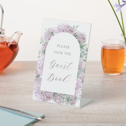 Blush Hydrangea Guest Book Pedestal Sign 台座サイン (インサイチュ)