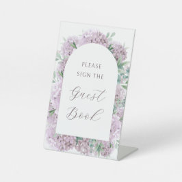Blush Hydrangea Guest Book Pedestal Sign 台座サイン