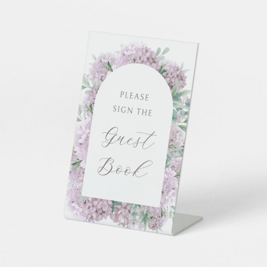 Blush Hydrangea Guest Book Pedestal Sign 台座サイン (正面)