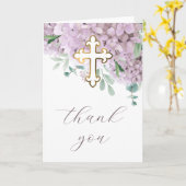 Blush Hydrangea Holy Cross Religious Thank You カード (黄色い花)