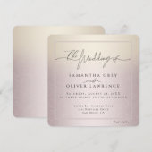 Blush Ivory, Elegant Minimalist Wedding Invitation (正面/裏面)