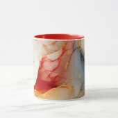 Blush & Ivory Marble with Golden Veins マグカップ (中央)
