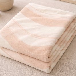 Blush Ivory Ripple Fleece Blanket フリースブランケット