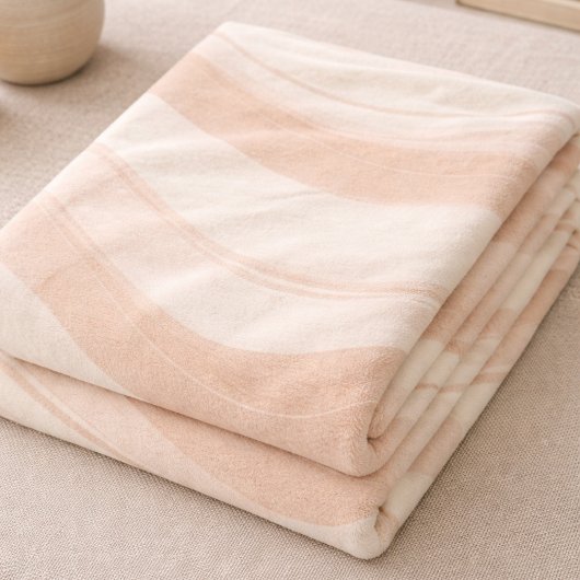 Blush Ivory Ripple Fleece Blanket フリースブランケット