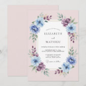 Blush Lavender Ethereal Floral Wedding 招待状 (正面/裏面)