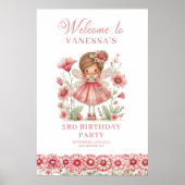 Blush Magical Fairy Flowers 3rd Birthday Welcome  ポスター (正面)