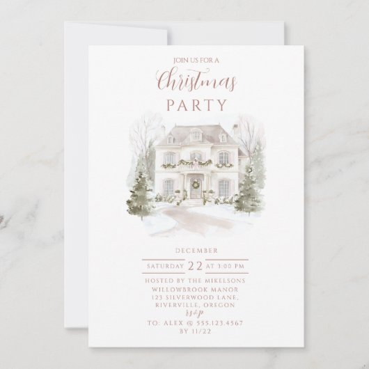 Blush Manor Christmas 招待状 (正面)