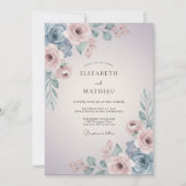 Blush Mauve Artistic Spring Wedding 招待状 (正面)