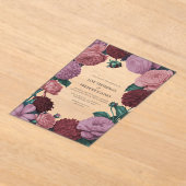 Blush Mauve, Peach Blossom & Rosewood Velvet アクリル招待状 (レイダウン)