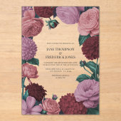 Blush Mauve, Peach Blossom & Rosewood Velvet アクリル招待状 (正面)